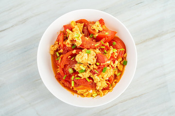 Chinese country dish tomato scrambled eggs