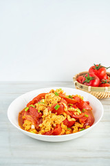 Chinese country dish tomato scrambled eggs