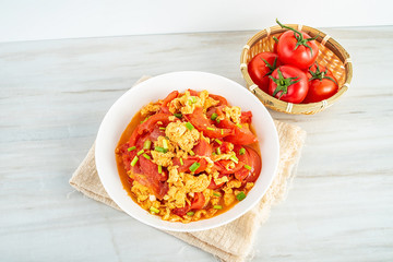 Chinese country dish tomato scrambled eggs