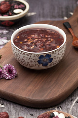 Delicious black rice porridge