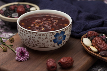 Delicious black rice porridge