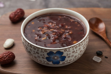 Delicious black rice porridge