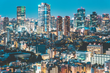 Fototapeta na wymiar Beautiful night view of Tokyo