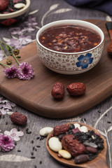 Delicious black rice porridge