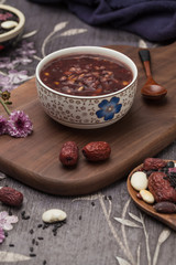 Delicious black rice porridge