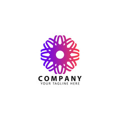 Abstract Flower Logo Design Templates with colorful