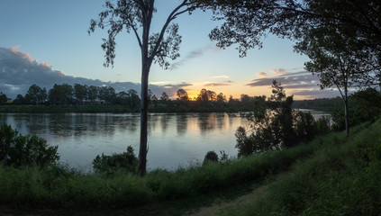 River Sunset Evening Reflections