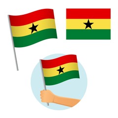 Ghana flag in hand