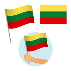 lithuania flag in hand