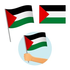 palestine flag in hand