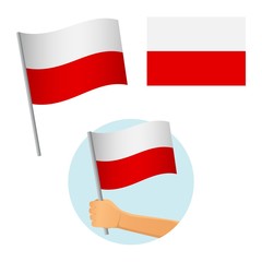 Poland flag in hand