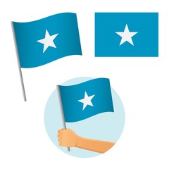 Somalia flag in hand