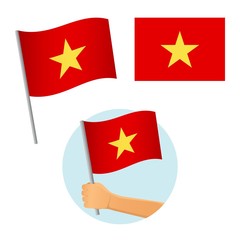 Vietnam flag in hand