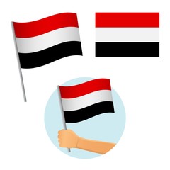 yemen flag in hand