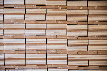 warehouse with wooden blanks, parts, production of interior doors