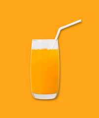 Orange juice and a tube in the glass