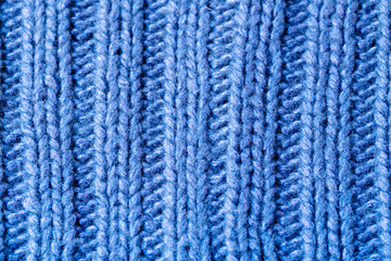 青いリブ編みニットのテクスチャ　パターン