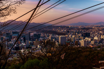 sunset over Seoul South Korea