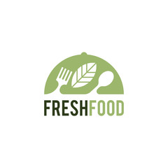 Healthy fresh food logo template vector