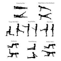 Band exercises workout silhouette