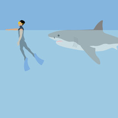 Shark attack illustration