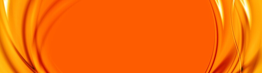 Fototapeta premium Abstract shiny bright orange waves banner design