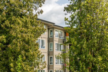 Modern apartment buildings in Vancouver, British Columbia, Canada.