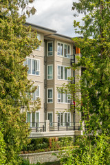 Fototapeta na wymiar Modern apartment buildings in Vancouver, British Columbia, Canada.