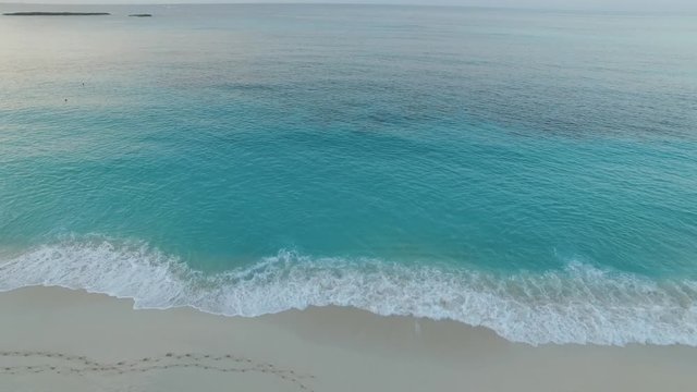 Paradise Island Nassau Bahamas turquoise blue water on the beach aerial panorama