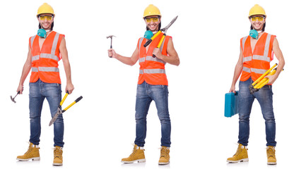 Industrial worker isolated on white 