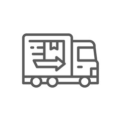 Truck, fast delivery line icon.