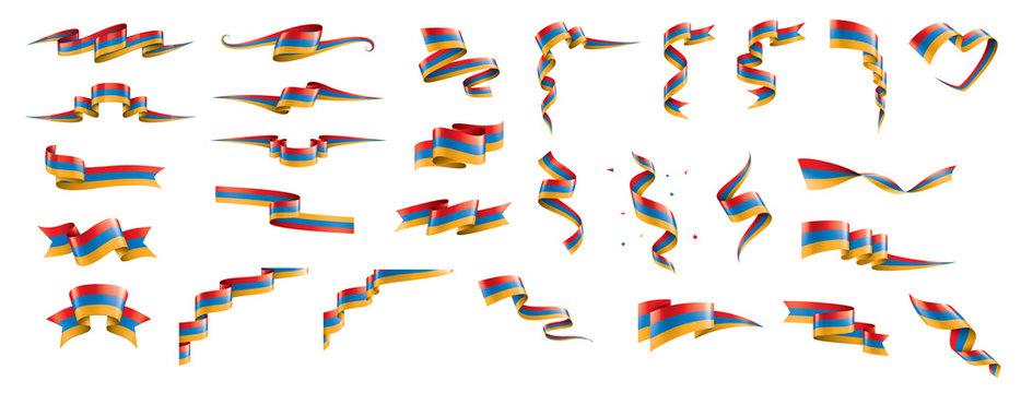 Armenia flag, vector illustration on a white background