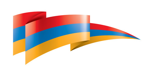 Armenia flag, vector illustration on a white background