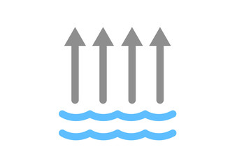 evaporation of water icon / vector
