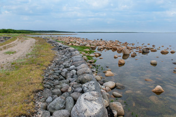 Big Solovetsky dam connecting the island  the Big Solovetsky island with large Muksalma. Length 1200 meters, base width 7 meters