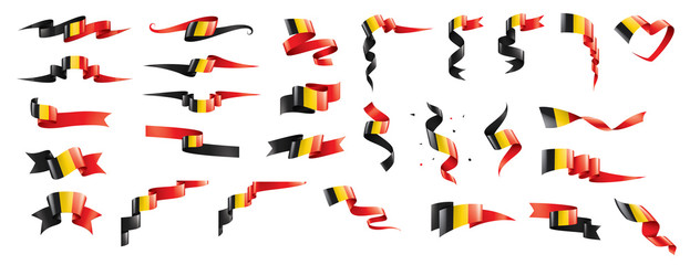 Fototapeta na wymiar Belgium flag, vector illustration on a white background