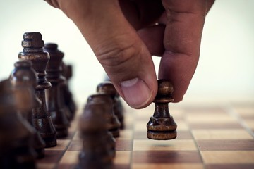 Chess board game, business competitive concept