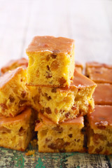 Sultana and orange iced bars