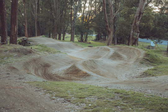 Mountain Bike pump track ready for riding 