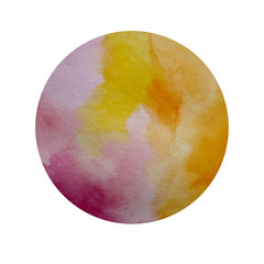 Watercolor circle pink orange.