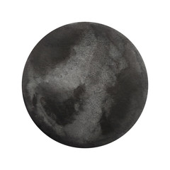 Watercolor black circle.