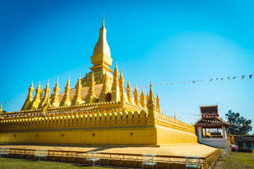 Naklejka premium Pha That Luang, Vientiane, Laos