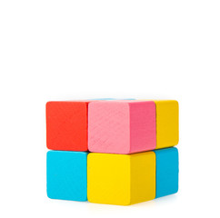 wooden block isolated on white background