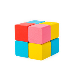 wooden block isolated on white background