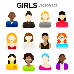 Cartoon  girls and women icons