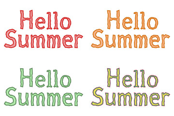 Phrase Hello summer for use in web design, banners and postcards