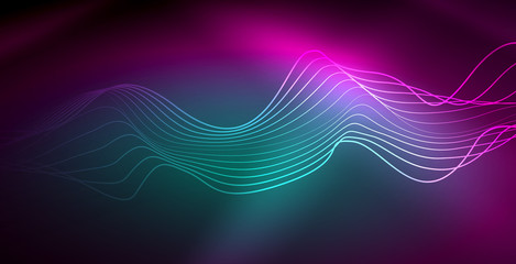 Neon lines shiny glowing background
