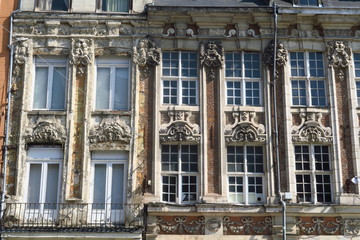 Fototapeta na wymiar Vielle façade du vieux Lille