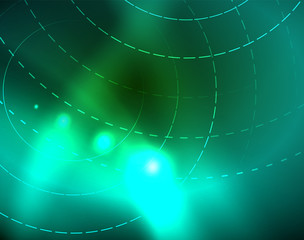 Neon circles abstract background