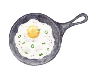 Fried egg isolated on white background